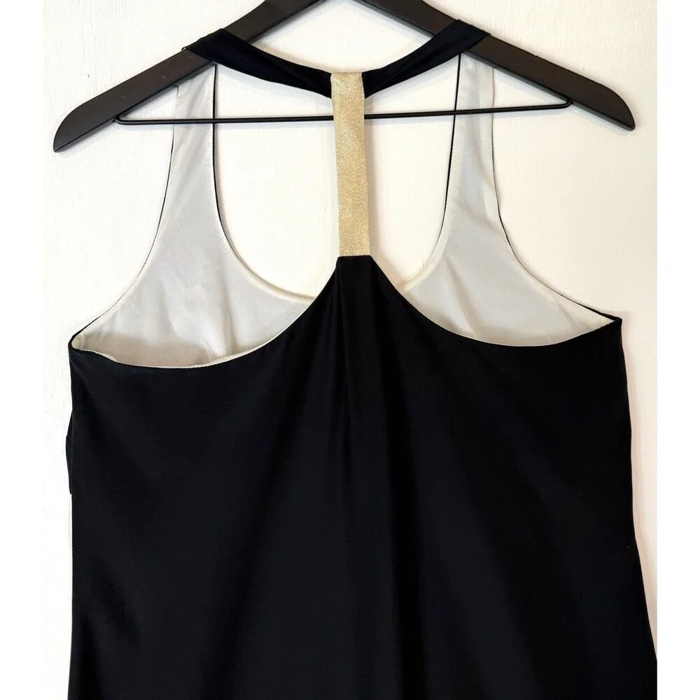 Alice & Trixie Mae 100% Silk Dress Sz Small Color Block Metallic Retro